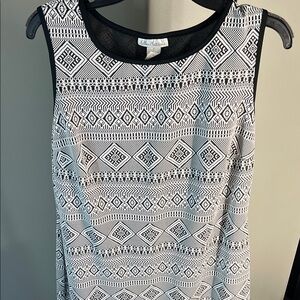 Olivia Matthews Black & White Geometric Maxi Dress